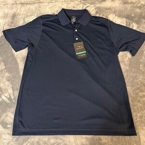 Page & Tuttle Mens Cool Swing Navy Blue Golf Polo Shirt Size Large Breathable